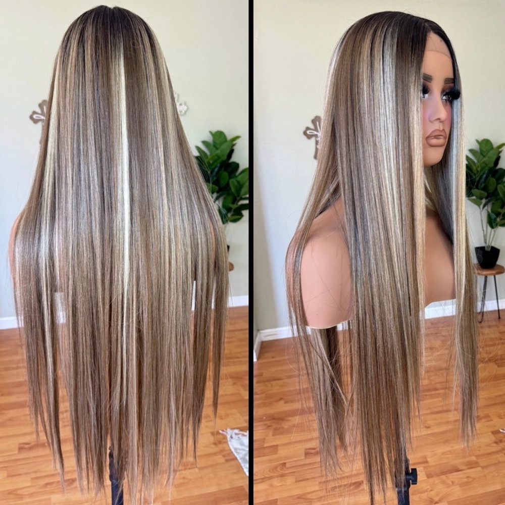 Human Hair Blended lace front wig